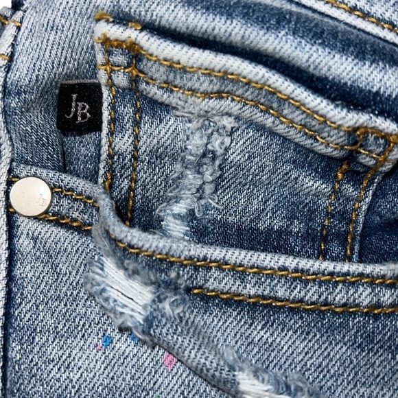 {EUC Judy Blue Christine Rainbow Paint Splatter Boyfriend Distressed Jeans 7/28} - Picture 9 of 16